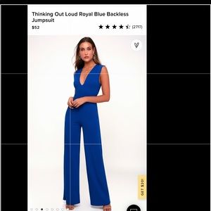 Royal Blue Backless Jumpsuit